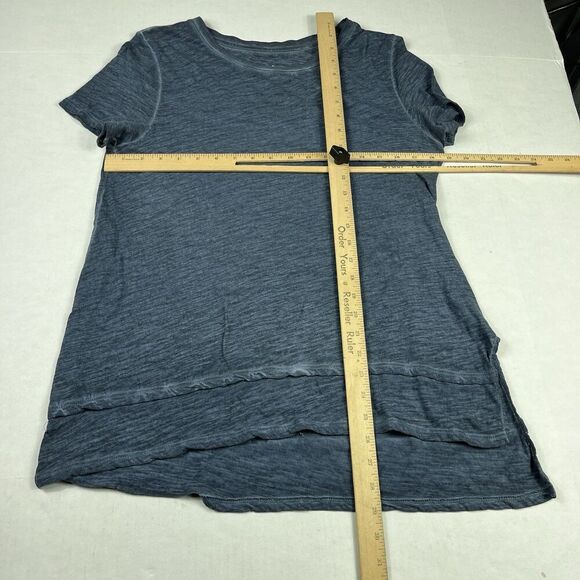 Soft Surroundings Layered Tunic Shirt Washed Blue Short Sleeve Comfort Top SMALL - Picture 5 of 10